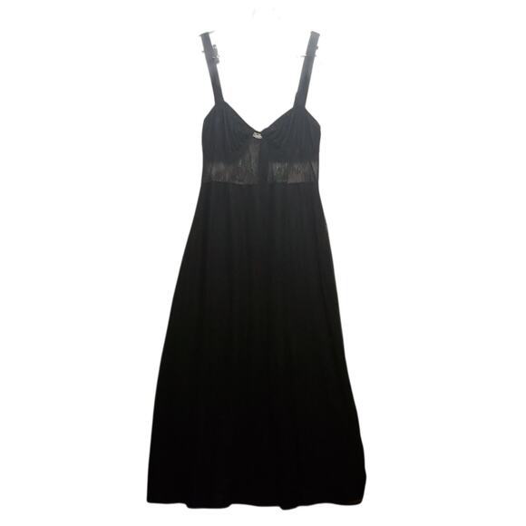 Danielle Bernstein Black Lace Midi Dress – M | Sweetheart + Peek-A-Boo - Picture 1 of 8